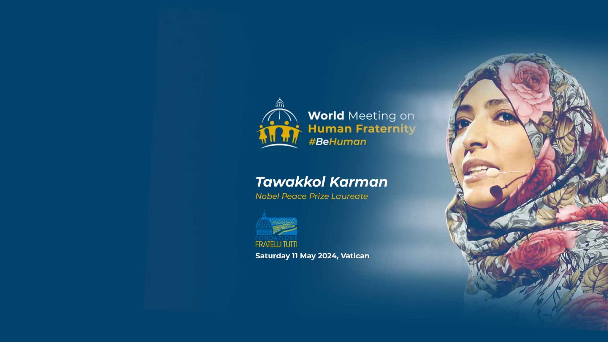 Nobel laureate Tawakkol Karman to attend Rome's World Meeting on Human Fraternity