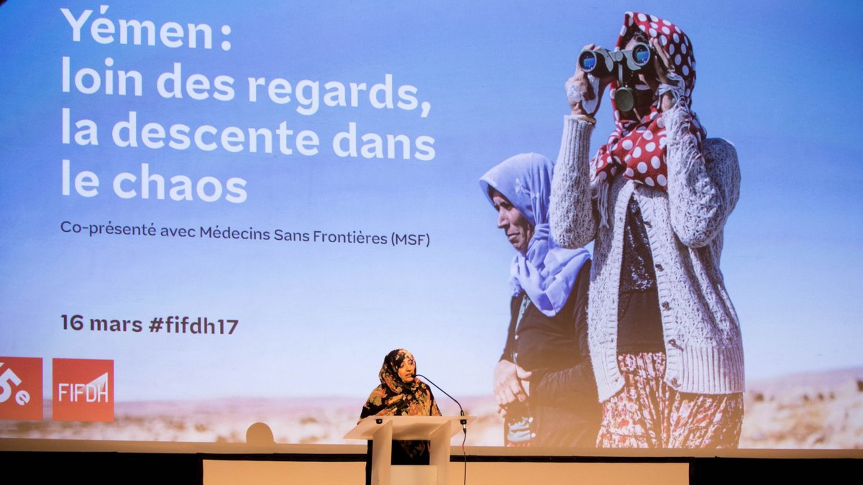 Tawakkol Karman calls for sustainable peace in Yemen at Geneva Human Rights Film Festival 