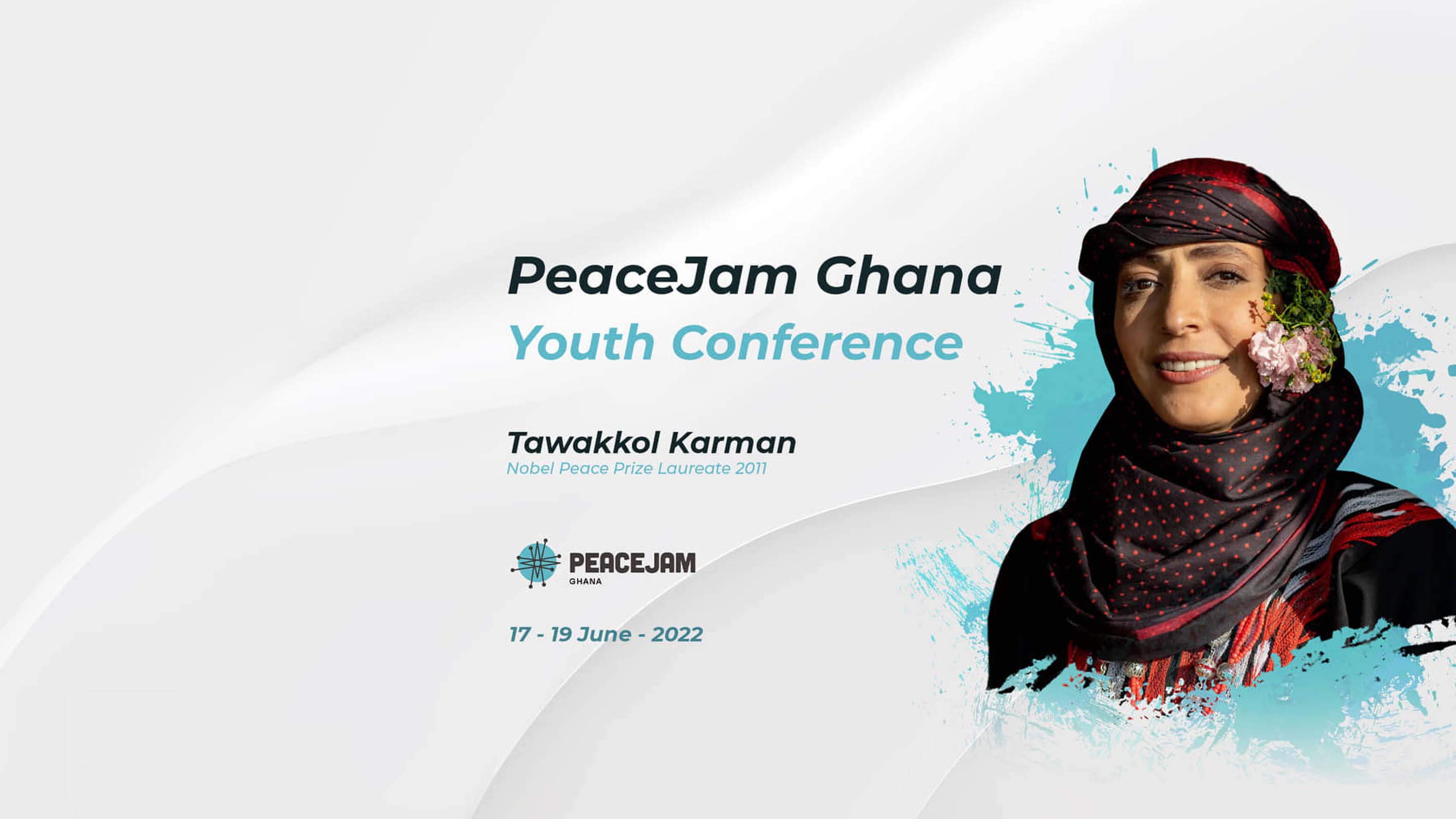 Tawakkol Karman delivers a speech at PeaceJam Ghana Youth Conference