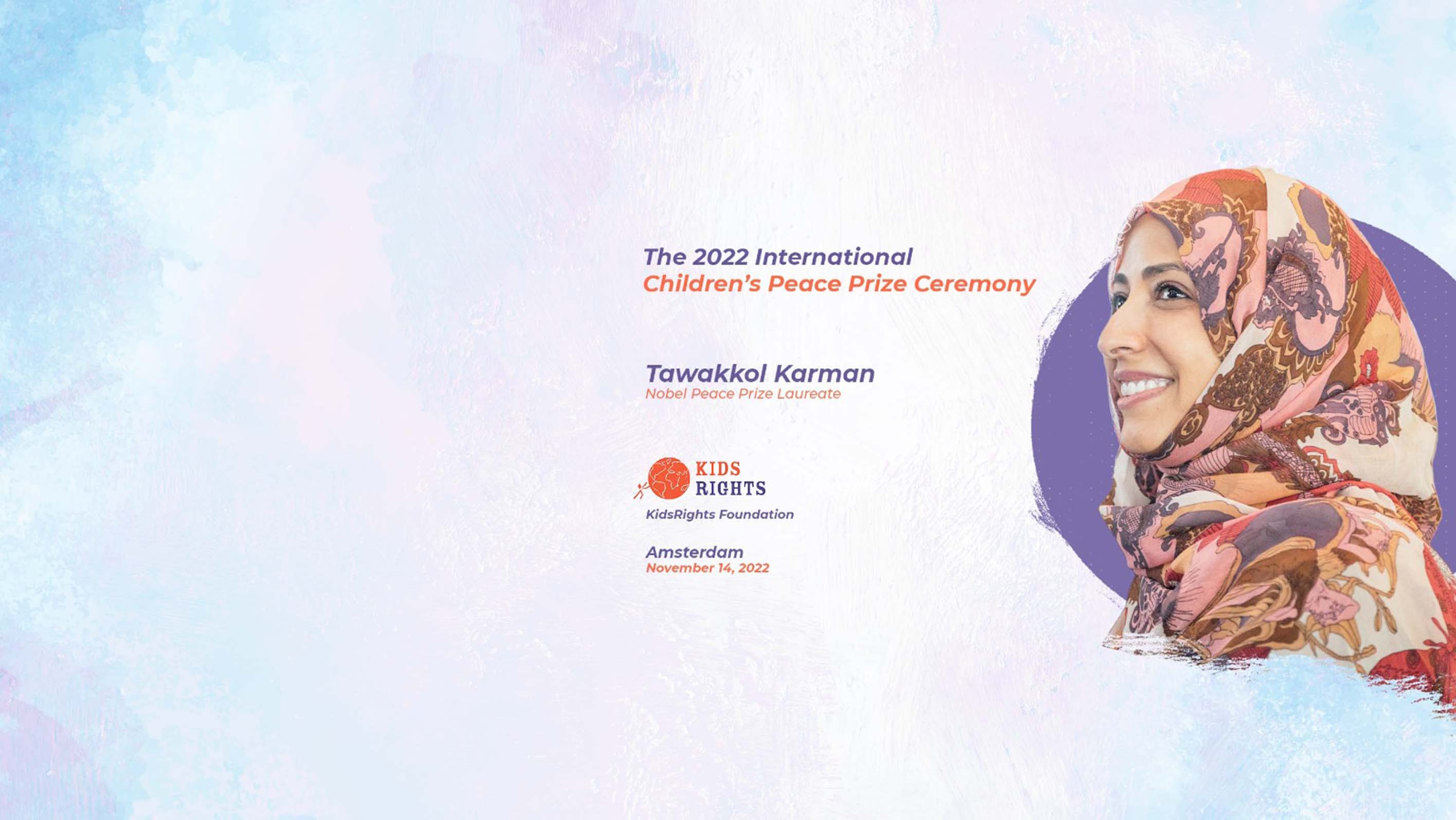 Tawakkol Karman heads to Amsterdam to join 2022 International Children's Peace Prize 
